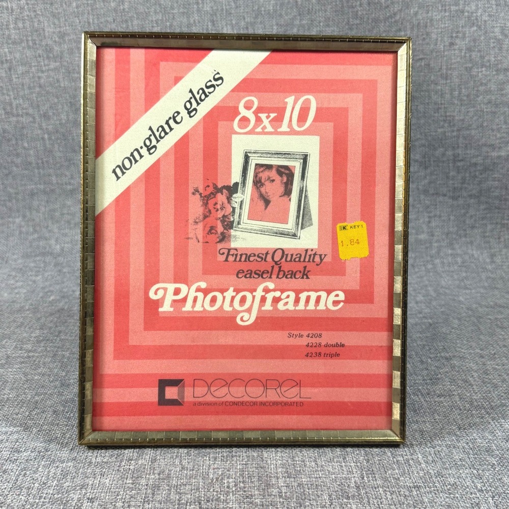 VTG Decorel Gold Metal Photo Frame 8x10 Hollywood Regency Easel Back Non-Glare
